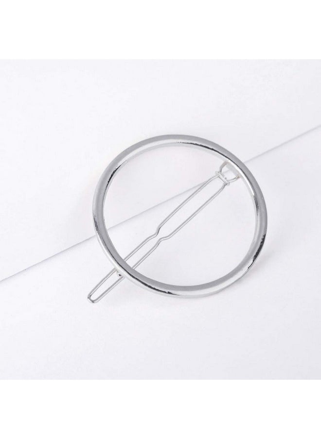 FOK Women'S Non Precious Metal Minimalist Moon Circle Infinity Design Hair Clip Pin For Girls & Women (Multicolour) Set Of 4 Pieces  - Image 4