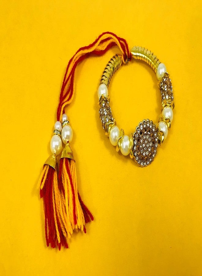 Evisha 2 Pcs Kada Bhabhi Rakhi Chuda Bracelete Bhabhi Hanging Rakhi Lumba Pair | Rakhi For Bhabhi Kada-51-51 || rakhi || rakhi set || rakhi for brother || rakhi for brother and bhabhi || rakhi combo || bhaiya bhabhi rakhi || rakhi gifts - Image 3