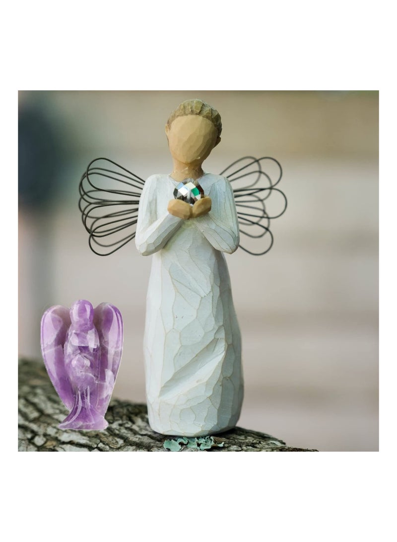 Captaintech 1.5 Inch Amethyst Crystal Figurine, Healing Gemstone, Reiki Healing Crystal Gifts for Kids Friends Family Anxiety Decoration Pocket Guardian Love Peace Energy - Image 2