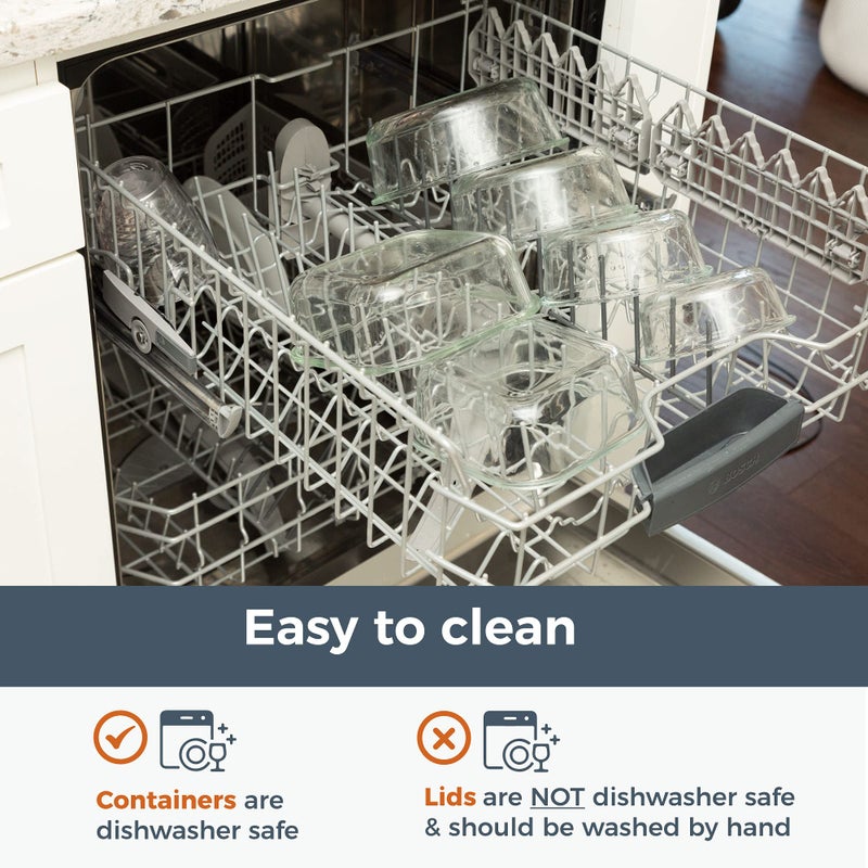 Crutello كروتيلو الزجاج الحاويات الإعدادية مع أغطية الخيزران 2 عبوة - محكمة الغلق واضحة لتخزين الأطعمة لتنظيم المطبخ - علامة تجارية أمريكية مملوكة للعائلة - Image 5