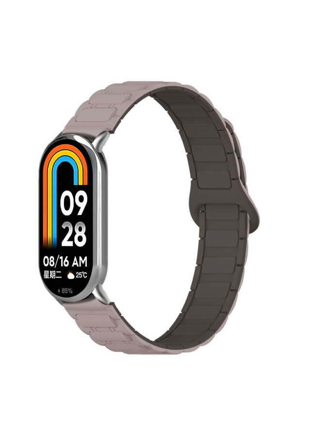 Generic - For Mi Band 9/8/7/6/5 Strap Creative Chinese Summer Women's Niche Armored Wristband NFC-Color:A- Fine Armor-light Gray With Brown-Specifications:Millet Bracelet 7 Strap "transparent Shell] - Image 1