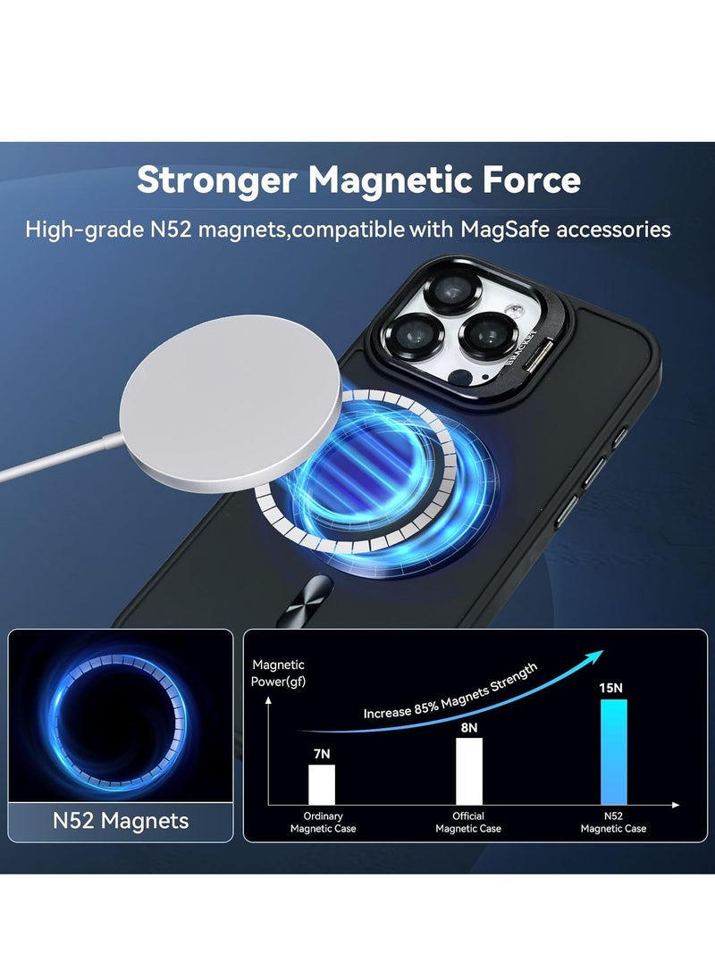 BlueFire - Ultra-Thin Magnetic MagSafe Case for iPhone 16 Pro Max – Slim Matte Hard PC Shockproof Cover with Metal Camera Lens Protector, Wireless Charging Compatible, Frosted Anti-Slip Back - Image 1