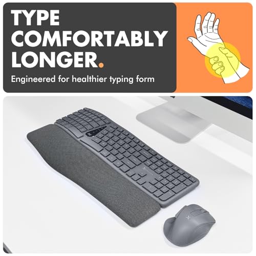 X9 Performance X9 Gray Ergonomic Keyboard and Mouse Wireless Combo - Split Keyboard and Mouse Set, Bluetooth/2.4G, Soft Wrist Rest, Rechargeable, Silent Keys, Multi-Device for Laptop, PC, Mac, iOS, Android - Image 2