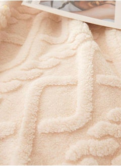 LUNA Home Taffeta fleece blanket super soft ivory color.  - Image 4