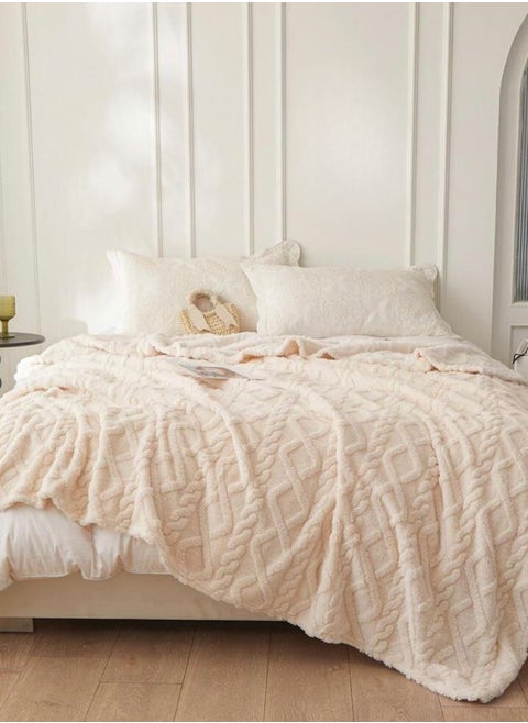 Taffeta fleece blanket super soft ivory color.