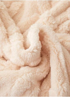LUNA Home Taffeta fleece blanket super soft ivory color.  - Image 3