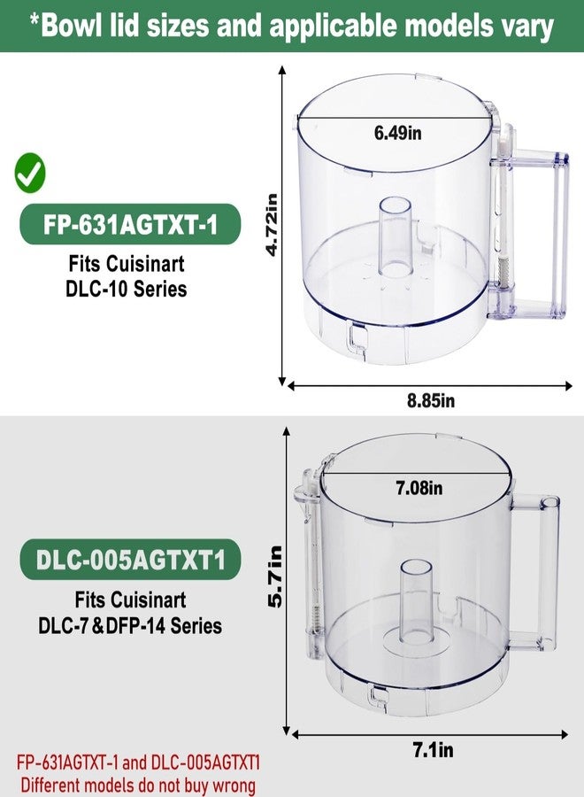 IHOUMEX غطاء علوي بأربعة ألسنة تثبيت، وعاء عمل محضر الطعام FP-631AGTXT-1 سعة 7 أكواب، متوافق مع سلسلة Cuisinart DLC-10 (DLC-10، DLC-10P، DLC-10SY، DLC-10SYP1، DLC-5، DFP-7)، يناسب غطاء وعاء العمل DLC-117BGTXT1 - Image 3