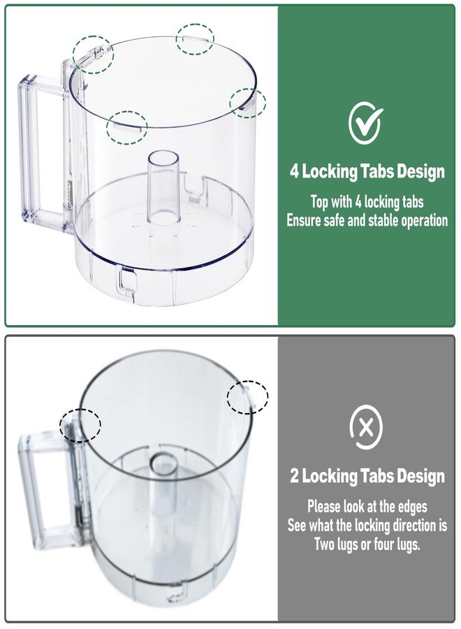 IHOUMEX غطاء علوي بأربعة ألسنة تثبيت، وعاء عمل محضر الطعام FP-631AGTXT-1 سعة 7 أكواب، متوافق مع سلسلة Cuisinart DLC-10 (DLC-10، DLC-10P، DLC-10SY، DLC-10SYP1، DLC-5، DFP-7)، يناسب غطاء وعاء العمل DLC-117BGTXT1 - Image 5