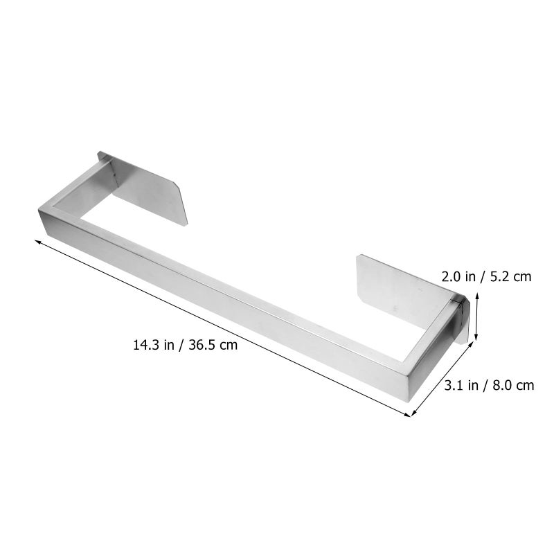Stainless Steel Adhesive Towel Bar Wall Mounted No Drill Bathroom Kitchen Rack Holder - Image 3