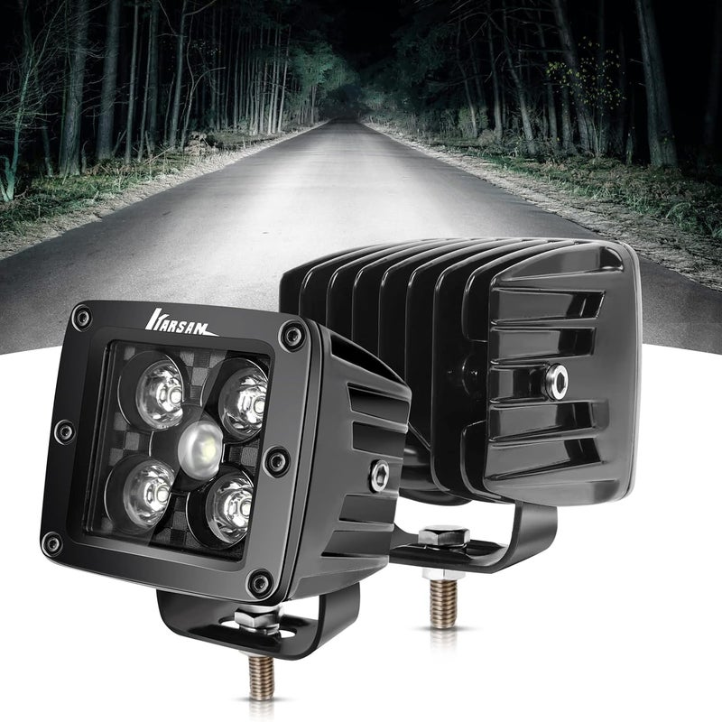 KARSAM 2PCS 3-Inch LED Pods Light - Waterproof Fog Light with Adjustable Bracket for Trucks, SUVs, ATVs, and Boats - Image 3