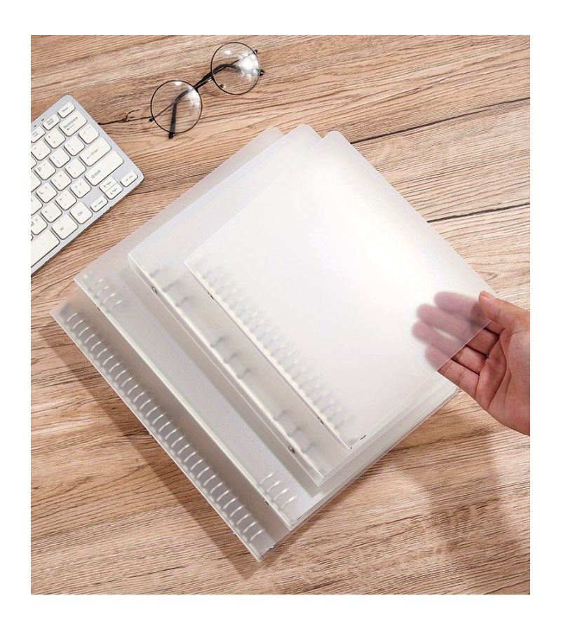 A6 6 Ring Plastic Organization Binder with Snap Button Closure Holds 175 Sheets for Office School Home Supplies - Image 2