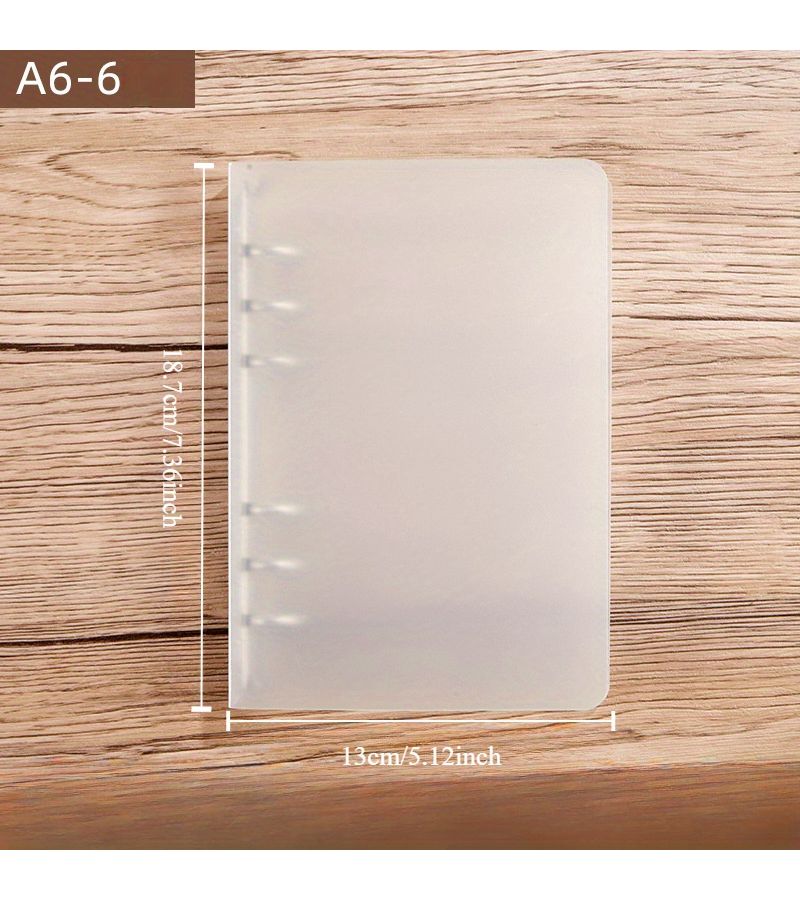 A6 6 Ring Plastic Organization Binder with Snap Button Closure Holds 175 Sheets for Office School Home Supplies - Image 1
