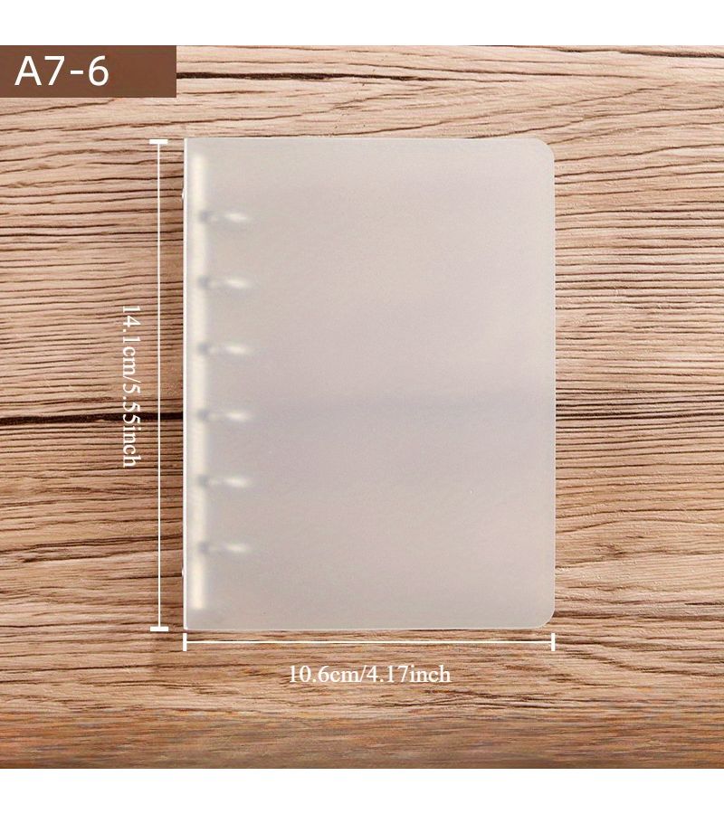 A6 6 Ring Plastic Organization Binder with Snap Button Closure Holds 175 Sheets for Office School Home Supplies - Image 4