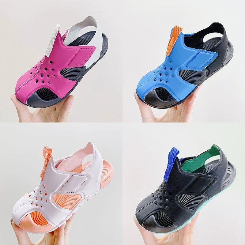 Putian Airplane Wing Velcro Children'S Hole Shoes For Boys And Girls 2024 Fresh Breathable Baotou Sandals - Image 5