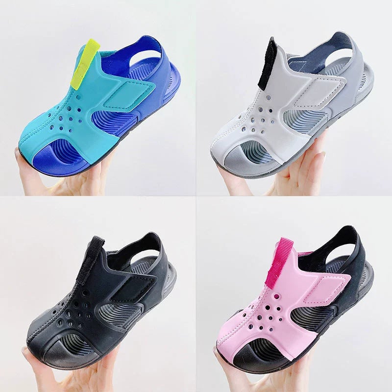 Putian Airplane Wing Velcro Children'S Hole Shoes For Boys And Girls 2024 Fresh Breathable Baotou Sandals - Image 3