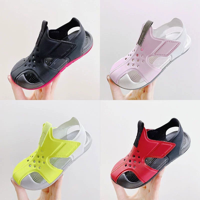 Putian Airplane Wing Velcro Children'S Hole Shoes For Boys And Girls 2024 Fresh Breathable Baotou Sandals - Image 4