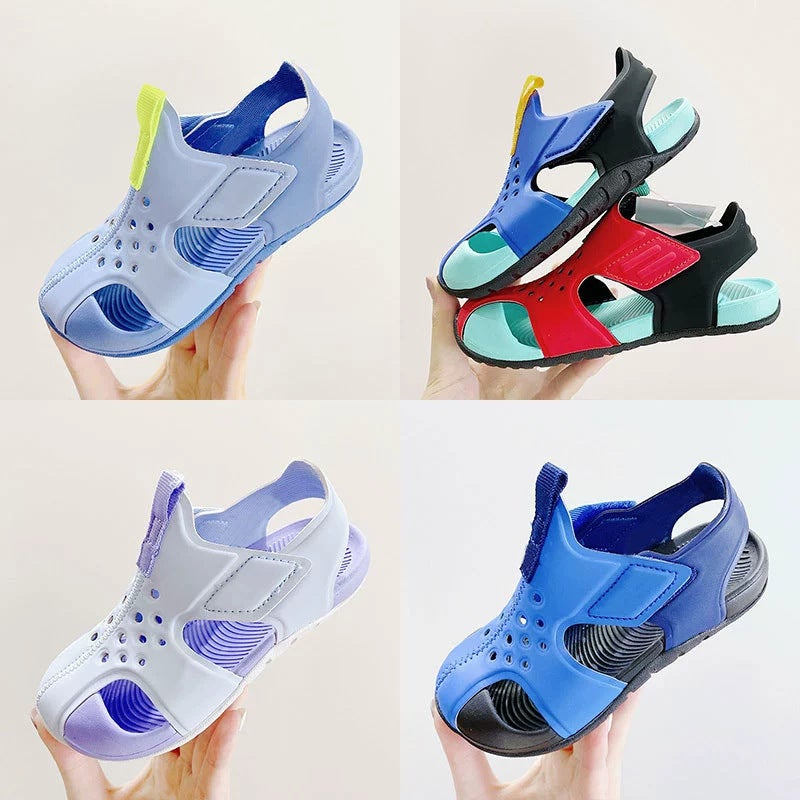 Putian Airplane Wing Velcro Children'S Hole Shoes For Boys And Girls 2024 Fresh Breathable Baotou Sandals - Image 2