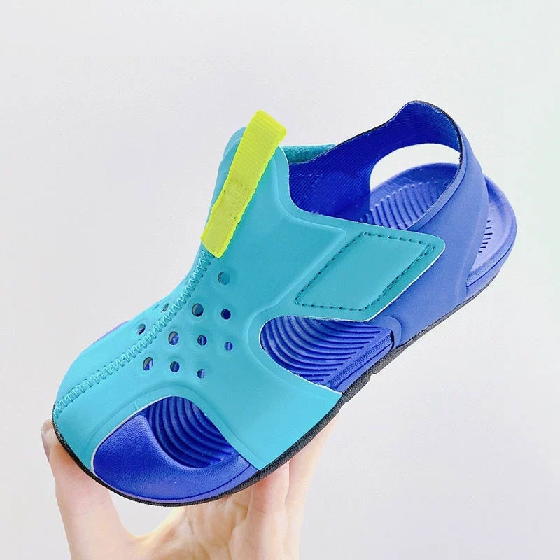 Putian Airplane Wing Velcro Children'S Hole Shoes For Boys And Girls 2024 Fresh Breathable Baotou Sandals - Image 1