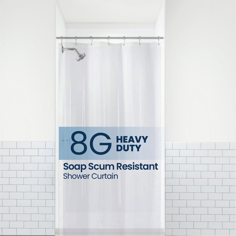 LiBa Bathroom Shower Curtain Waterproof Plastic Shower Curtain Premium PEVA NonToxic with Rust Proof Grommets Clear 8G Heavy Duty Bathroom Accessories 36x72