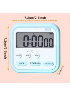 P Plus Fire P Plus Fire 24 Hours Digital Kitchen Timer Upgraded 12 Hour Display Clock Big Digits Loud Alarm Magnetic Backing Stand Countup Count Down for Cooking Baking Classroom Blue Pack of 1  - Image 2