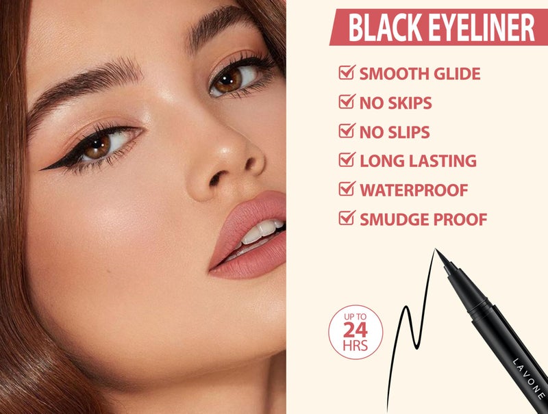 LAVONE Eyebrow Pencil Kit, with Microblading Eyebrow Pen, Eyebrow Gel, Eyeliner, Eyebrow Brush, Eyebrow Pencils for Women, Waterproof, Smudge Proof, Long Lasting Makeup Formula - Dark Brown - Image 5