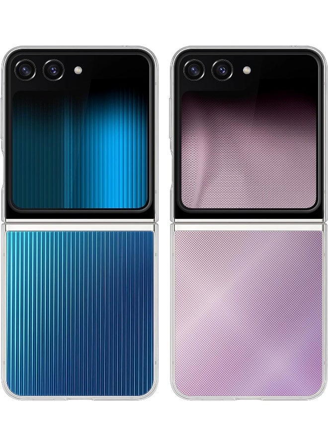Renewed - Silicone Galaxy Z Flip5 Flipsuit Phone Case,Clear Protective Cover With Interchangeable Interactive Cards To Match Cover Screen Transparent - Image 2