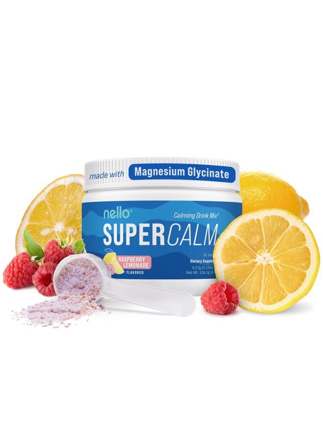 Nello Supercalm Drink Mix - Ashwagandha KSM 66, Magnesium Glycinate, L-Theanine, Vitamin D3 - Ashwagandha Root Extract, Magnesium & L-Theanine Supplement - Focus & Support (30 Servings) - Image 1
