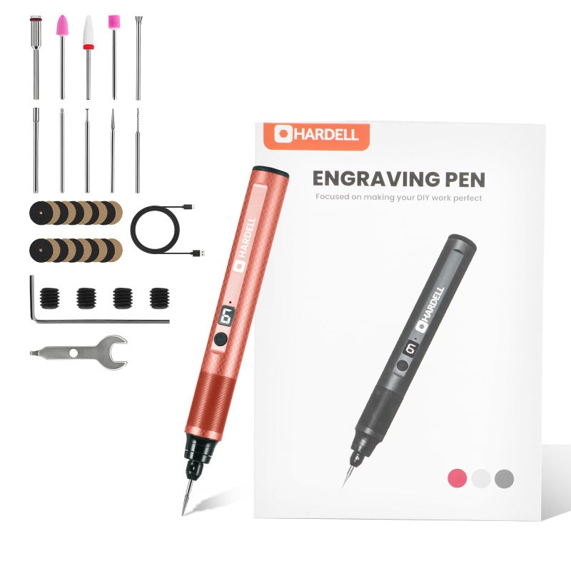 HARDELL Engraving Pen 6 Speed Rechargeable Engraver Pen for Artists DIYers Electric Engraving Tool with 41 Accessories Engrave 60 Surfaces Engraving Pen for Metal Wood Glass and Plastic - Image 2