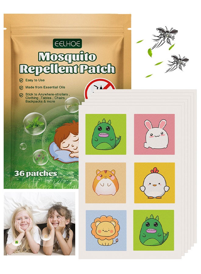 EELHOE 36 Patches Mosquito Repellent Patchs, Children's Anti-Mosquito Patch Summer Outdoor Travel Camping Anti-mosquito Baby Children's Cartoon Repellent Mosquito Patch - Image 1