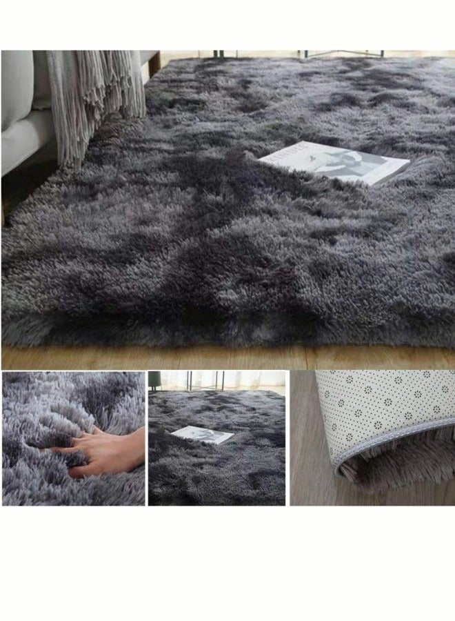 Soft Touch Area Bedroom Anti Skid Yoga Carpet Fluffy Motley Tie-dye Carpets Plush Carpets For Living Room Home Decor - Image 2
