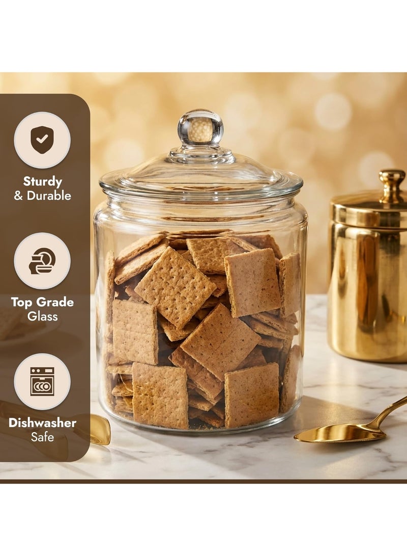 1 Gallon Glass Cookie Jar - Large Food Storage Container with Airtight Lid - Image 3
