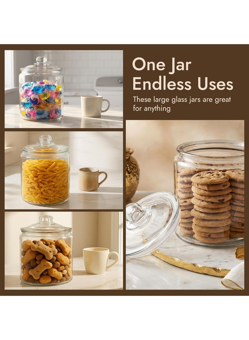 1 Gallon Glass Cookie Jar - Large Food Storage Container with Airtight Lid - Image 1