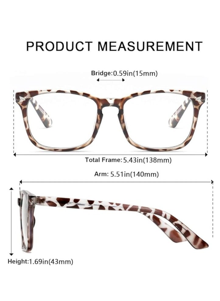 Showday Blue Light Blocking Glasses, Computer Reading/Gaming/TV/Phones Glasses for Women Men(Leopard)  - Image 5