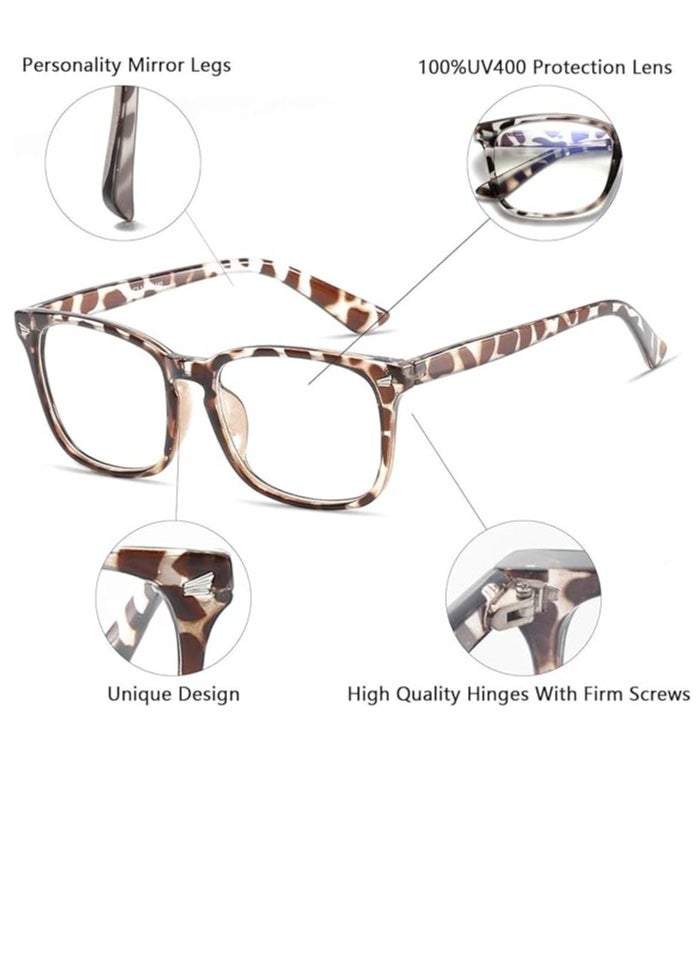 Showday Blue Light Blocking Glasses, Computer Reading/Gaming/TV/Phones Glasses for Women Men(Leopard)  - Image 4