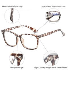 Showday Blue Light Blocking Glasses, Computer Reading/Gaming/TV/Phones Glasses for Women Men(Leopard)  - Image 4