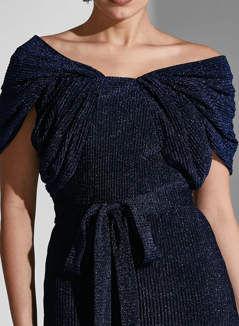Namshi x Lama Off Shoulder Shimmer Dress