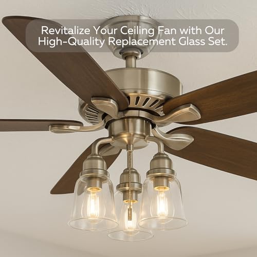 LIGHTACCENTS Clear Glass Ceiling Fan Light Covers Replacement Lamp Shades for Ceiling Fixtures Fan Light Globes for LED or Incandescent Bulbs 4Pack Clear Dome Set - Image 3