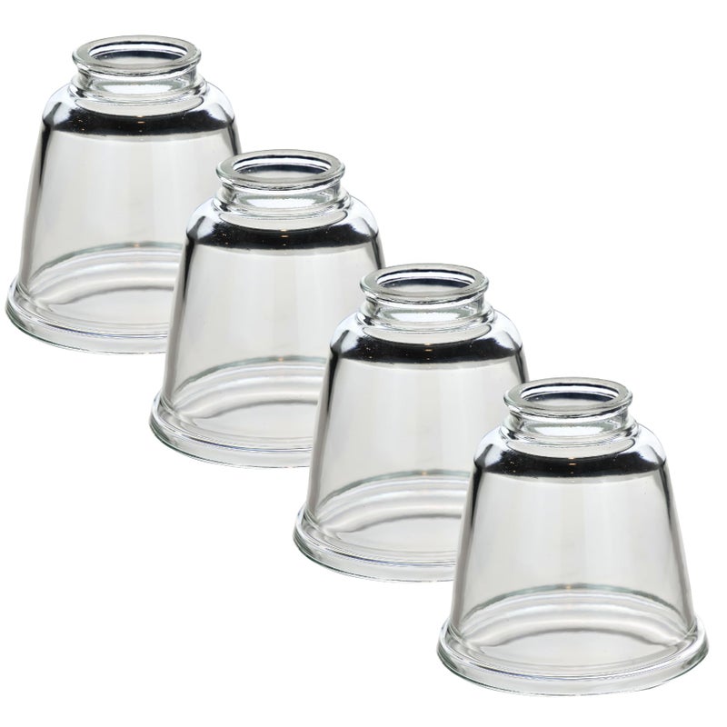 LIGHTACCENTS Clear Glass Ceiling Fan Light Covers Replacement Lamp Shades for Ceiling Fixtures Fan Light Globes for LED or Incandescent Bulbs 4Pack Clear Dome Set - Image 2