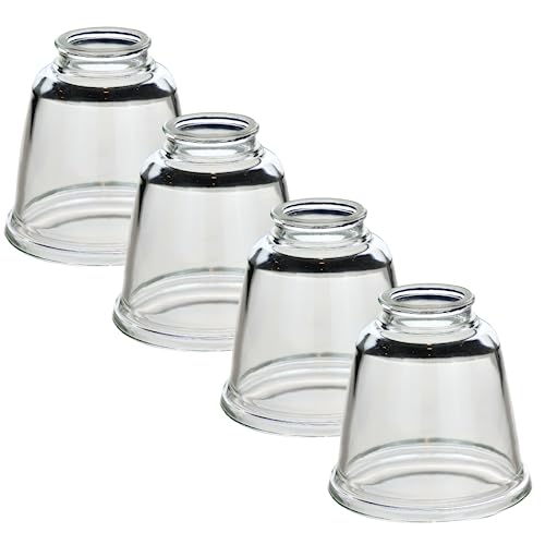 LIGHTACCENTS Clear Glass Ceiling Fan Light Covers Replacement Lamp Shades for Ceiling Fixtures Fan Light Globes for LED or Incandescent Bulbs 4Pack Clear Dome Set - Image 1