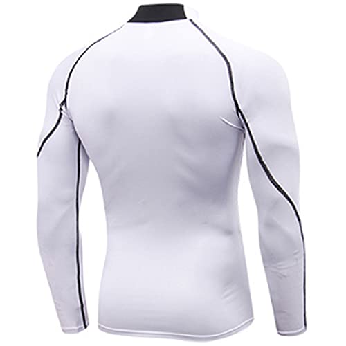 SPVISE White Compression Shirt Men Long Sleeve Workout Gym Top Rash Guard Athletic Undershirt Gear T Shirt for Sport Cool Dry - Image 4