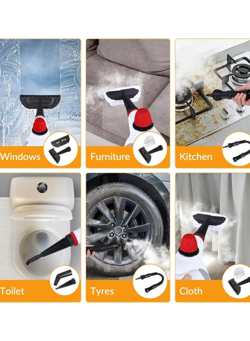 Handheld Pressurized Steam Cleaner with 11 pcs Accessories, Portable Steamer for Cleaning, Steam Cleaner for Home Use, Steamer for Cleaning Car, Furniture, Floor, Upholstery, Grout and Tile  - Image 2