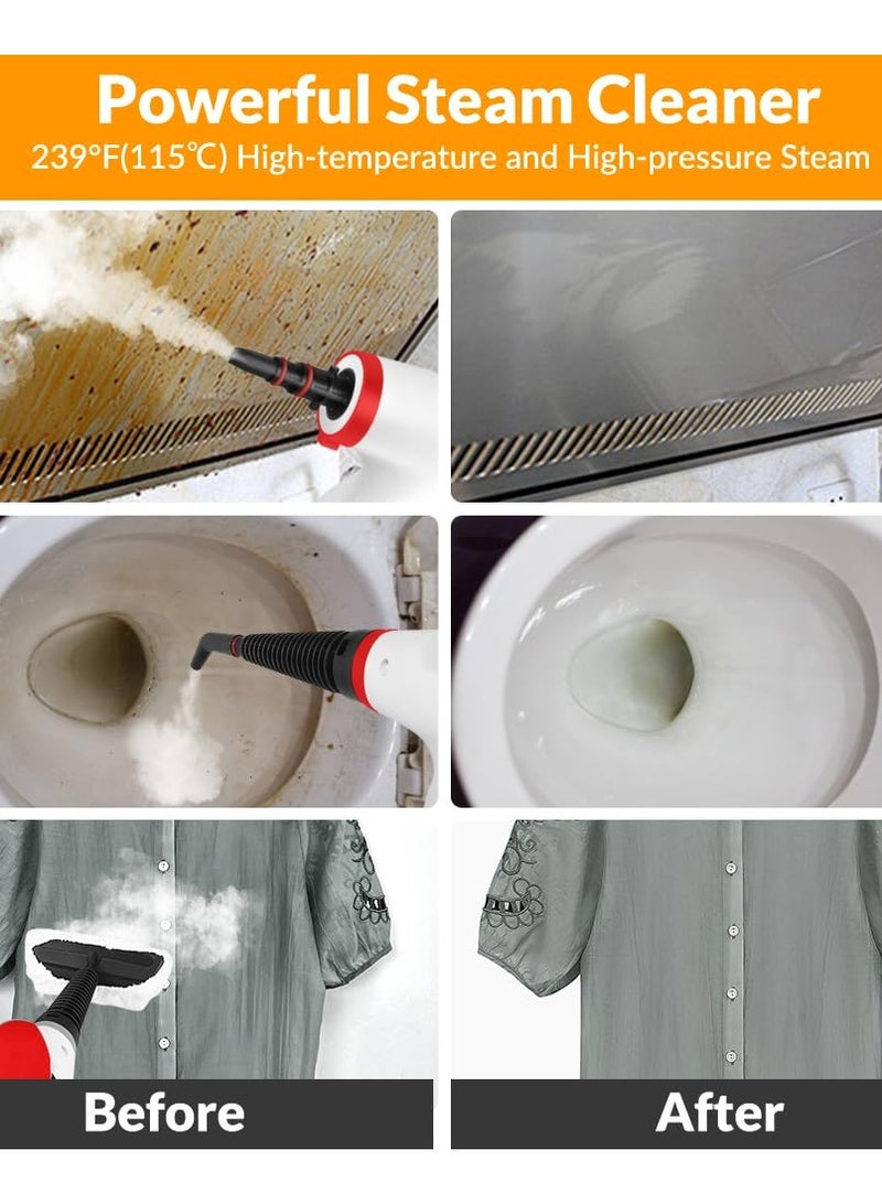 Handheld Pressurized Steam Cleaner with 11 pcs Accessories, Portable Steamer for Cleaning, Steam Cleaner for Home Use, Steamer for Cleaning Car, Furniture, Floor, Upholstery, Grout and Tile  - Image 4