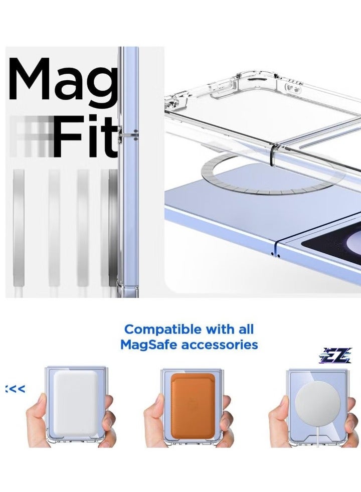 ELTRAZONE Samsung Galaxy Z Flip 6 MagSafe Case – Transparent Shockproof Protection, Yellowing Resistant, Magnetic Phone Case, Compatible with MagSafe for Galaxy Z Flip 6 5G – Yellow, Stylish and Durable Design - Image 2