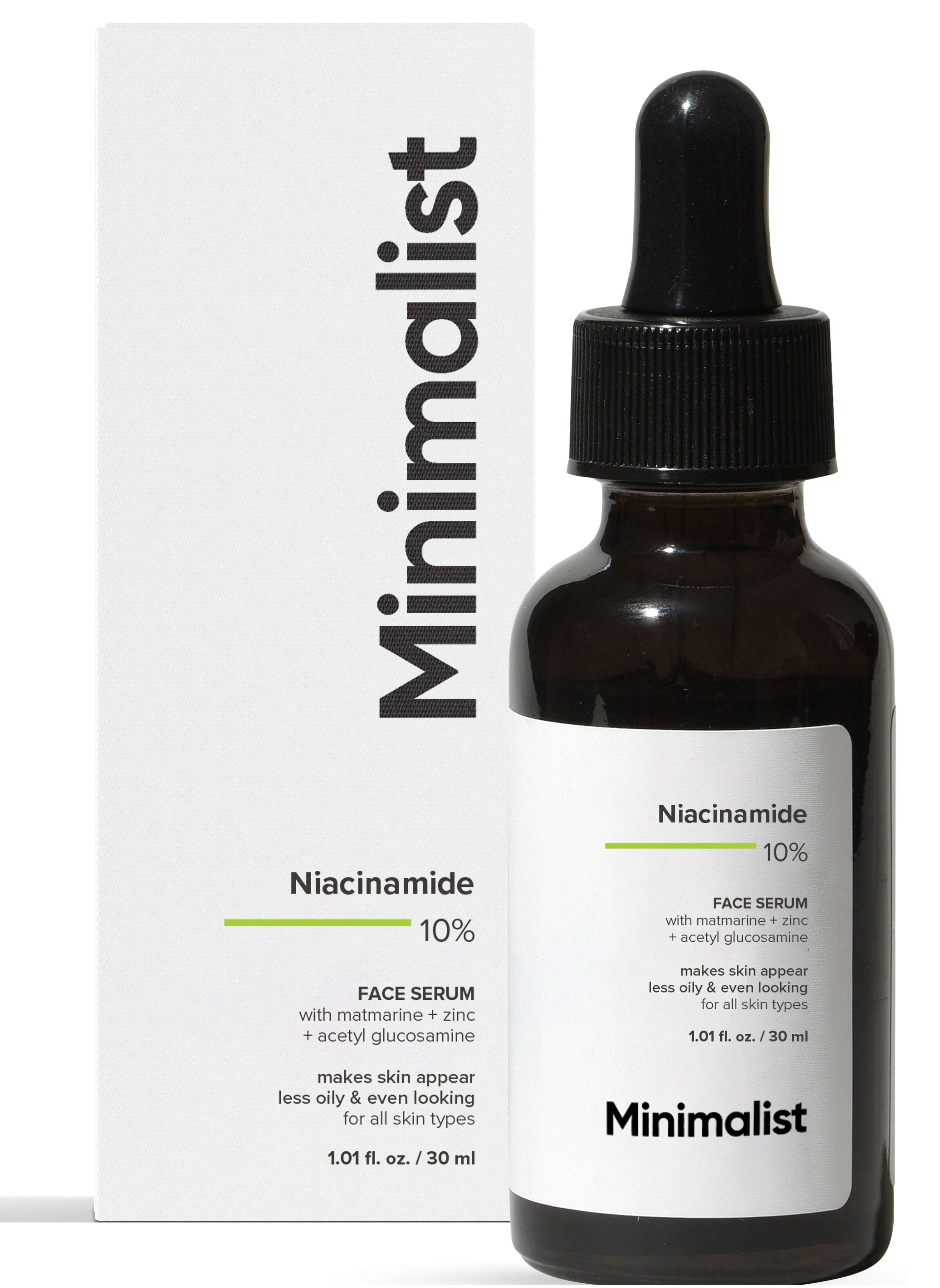 منيماليست Minimalist Niacinamide 10% لتفتيح البشرة، وعلامات حب الشباب وتوازن الزيوت بزنك | ينظم الزهم ويوحّد اللون. 