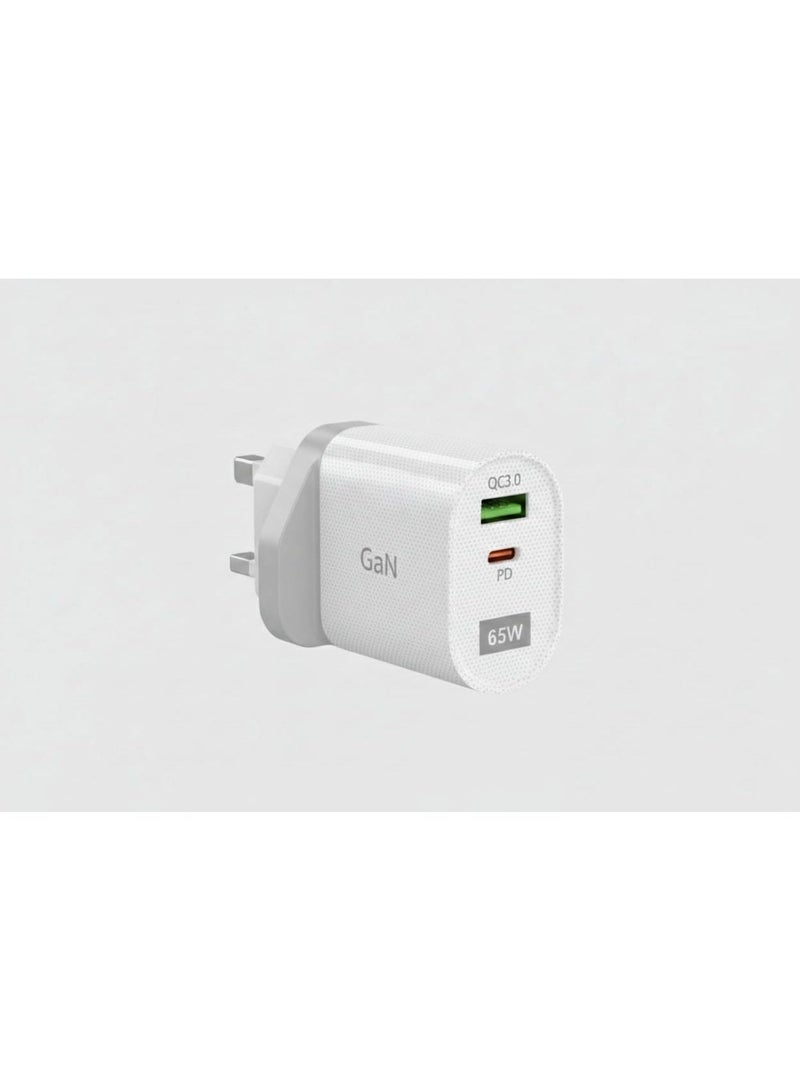 FIRST PRO 65W GaN USB C Charger Dual Port Type C and USB A Fast Charging Wall Adapter, Compact PD Power Adapter for Tablets and Phones - Image 4