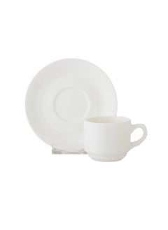 Elegant A set of Turkish coffee cups, 6 cups and 6 saucers, made of bright white porcelain  - Image 1
