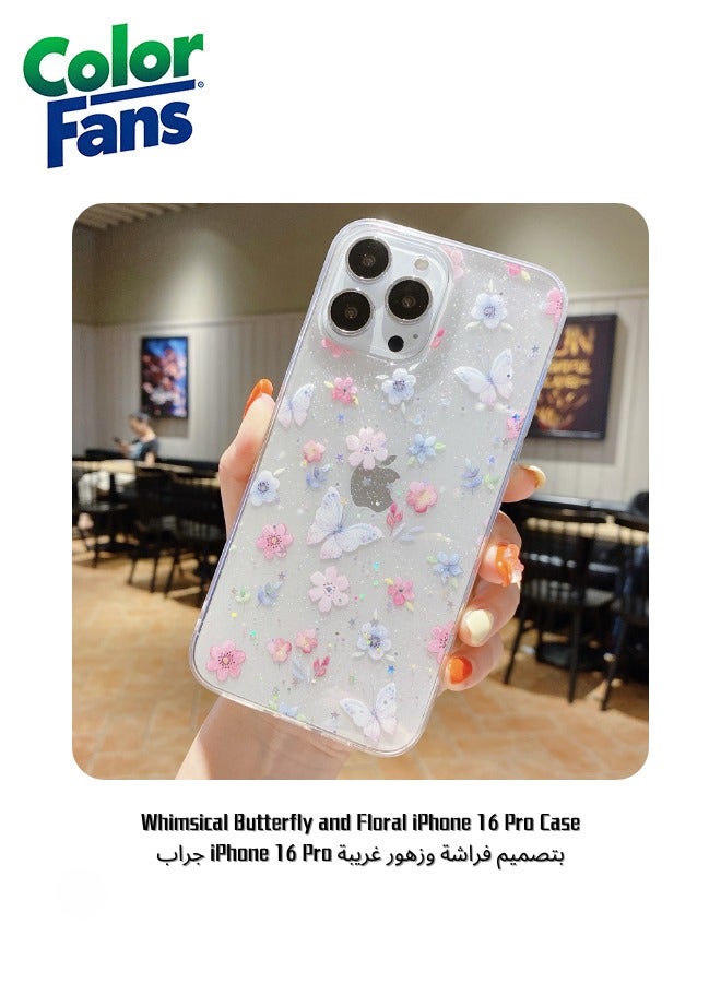 Whimsical Butterfly and Floral iPhone 16 Pro Case