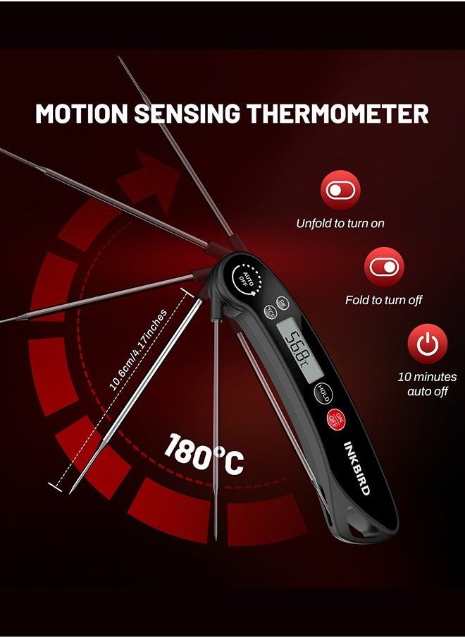 INKBIRD - INKBIRD Food Thermometer IHT-31E, Handy Instant Read Meat Thermometer with Low Power LCD, Calibration, Auto OFF for Cooking, BBQ, Baking, Grilling, Beverage - Image 1