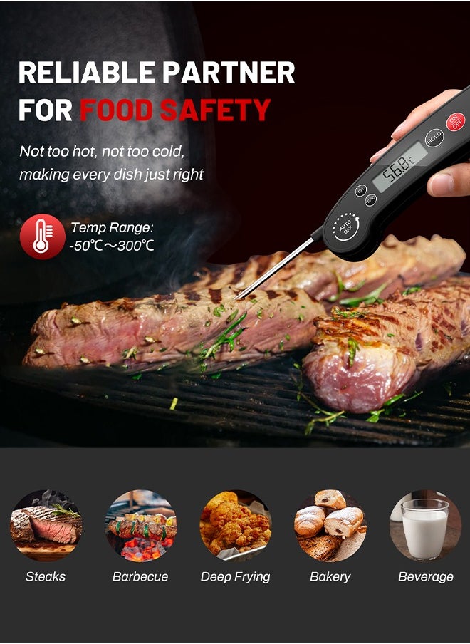 INKBIRD - INKBIRD Food Thermometer IHT-31E, Handy Instant Read Meat Thermometer with Low Power LCD, Calibration, Auto OFF for Cooking, BBQ, Baking, Grilling, Beverage - Image 1