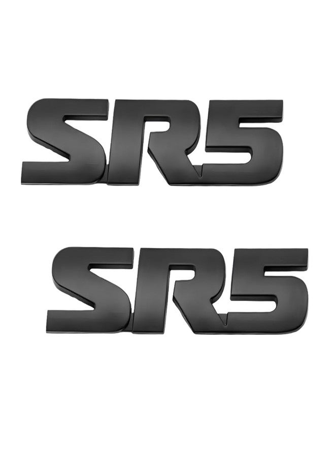 Wevdn 2PCS SR5 Metal Emblem, Premium 3D Classic SR5 Nameplate Logo Engine Badge Sticker, Universal SR5 Letters Metal Decal for Vehicle Side Fender Trunk Tailgate, Car Accessories (Black) - Image 1